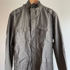 Men's Banana Republic Jacket, Green/Beige/Black Plaid, Size M